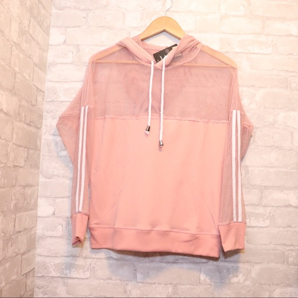 Athletic Bundle — Pink Mesh Hoodie/Black Leggings - Picture 2 of 6